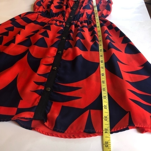Silence + Noise Abstract Print Scoop Neck Racerback Fit & Flare Dress Mini Sz S - Picture 9 of 10